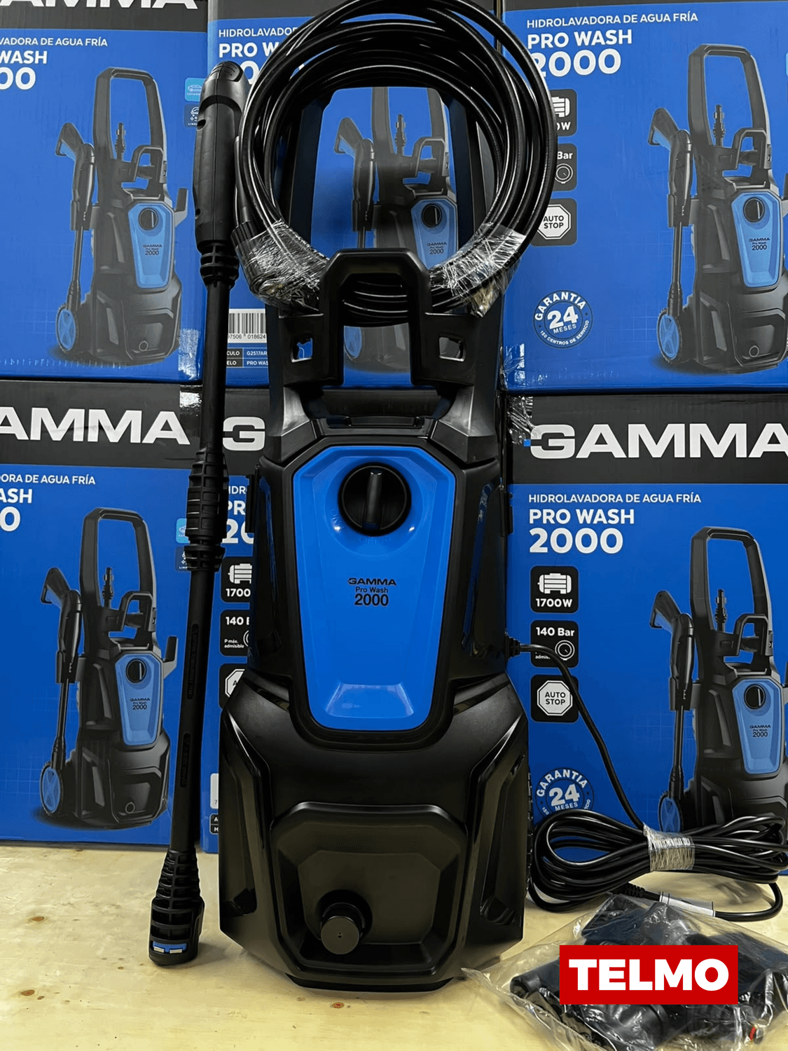 Hidrolavadora 1700W 140 Bar 480 L/h Autostop Manguera 5m Pro Wash 2000 G2517AR - GammaHidrolavadora 1700W 140 Bar 480 L/h Autostop Manguera 5m Pro Wash 2000 G2517AR - Gamma, foto real