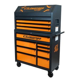 Gabinete Organizador 2 en 1 Bocallaves 1/4" 3/8" 11 Cajones Telescópicos 4 Ruedas 165 Piezas GML12165-9 - Lusqtoff