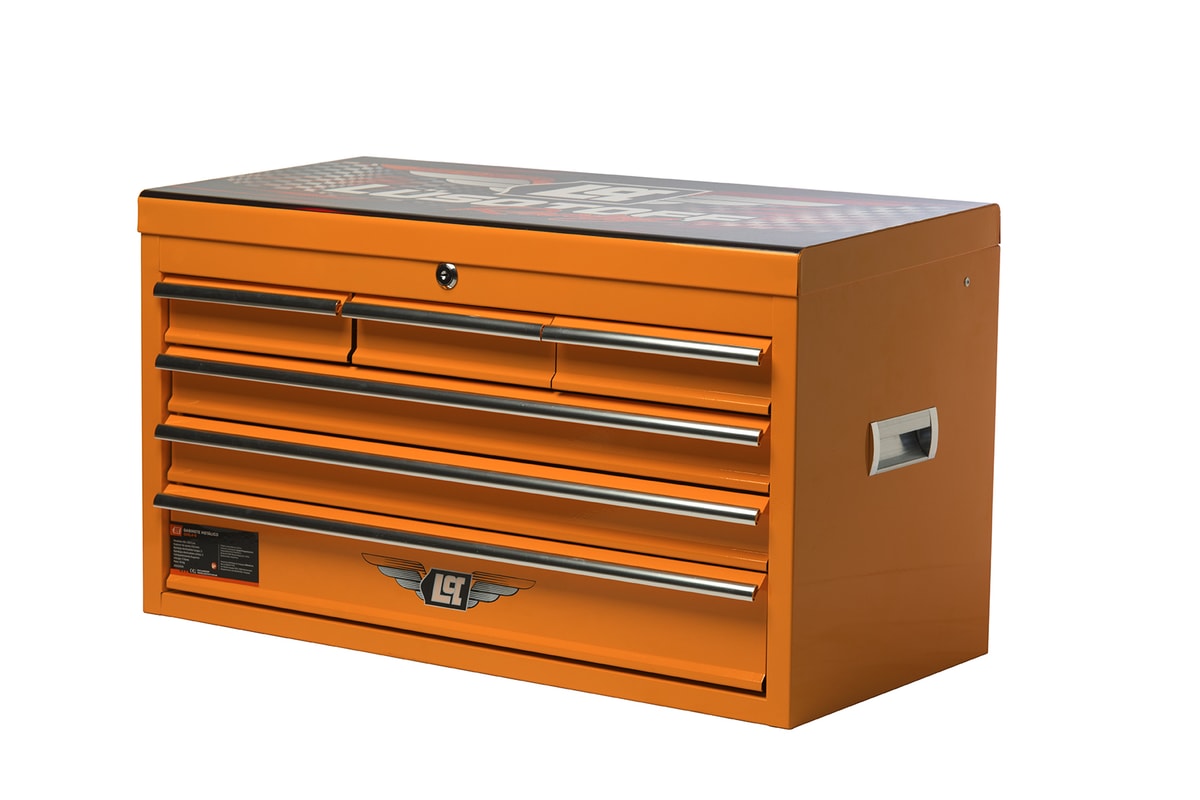 Gabinete Organizador Metálico 4 Cajones 66x30,5cm Acero 0,8mm Compartimiento Superior GML4-8 - Lusqtoff