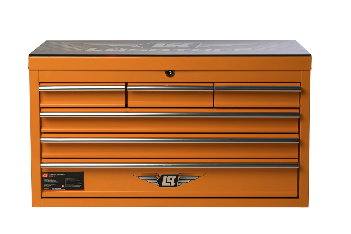 Gabinete Organizador Metálico 4 Cajones 66x30,5cm Acero 0,8mm Compartimiento Superior GML4-8 - Lusqtoff
