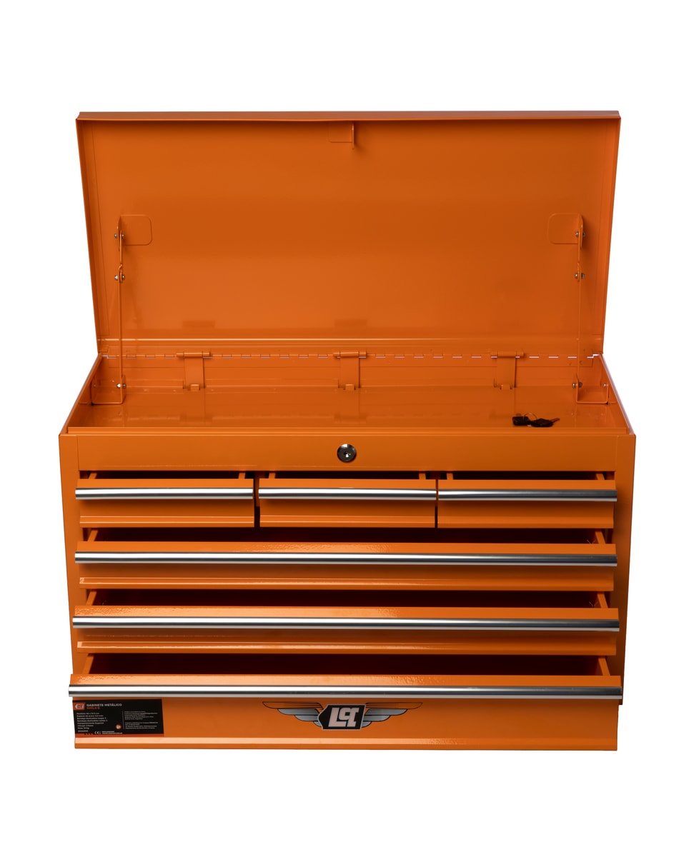 Gabinete Organizador Metálico 4 Cajones 66x30,5cm Acero 0,8mm Compartimiento Superior GML4-8 - Lusqtoff