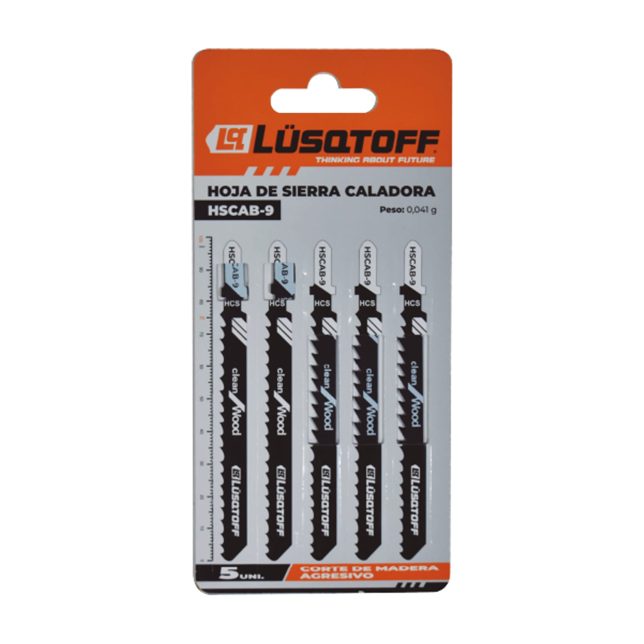 Hojas Sierra Caladora Madera Corte Agresivo Encastre T Dientes 4mm 5 Unidades HSCAB-9 - Lusqtoff