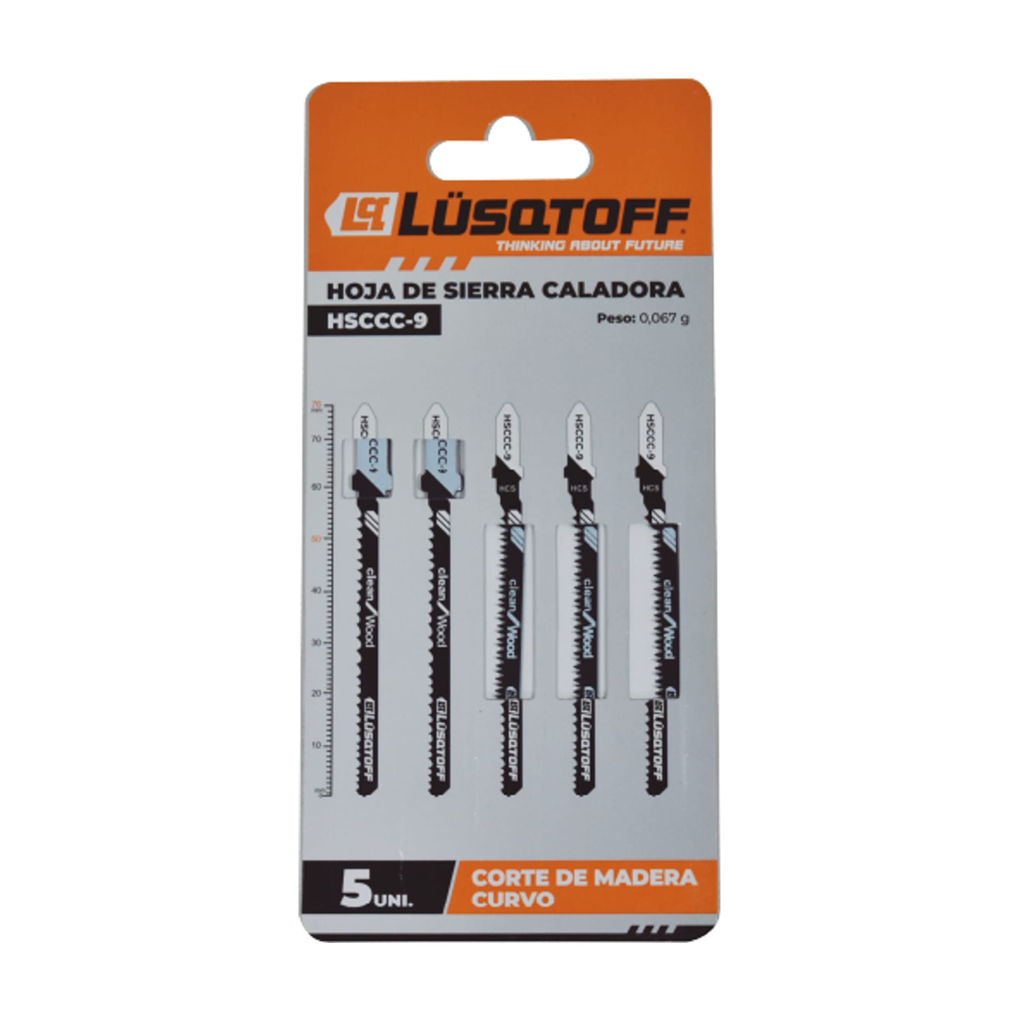 Hojas Sierra Caladora Madera Corte Curvo Encastre T 5 Unidades HSCCC-9 - Lusqtoff