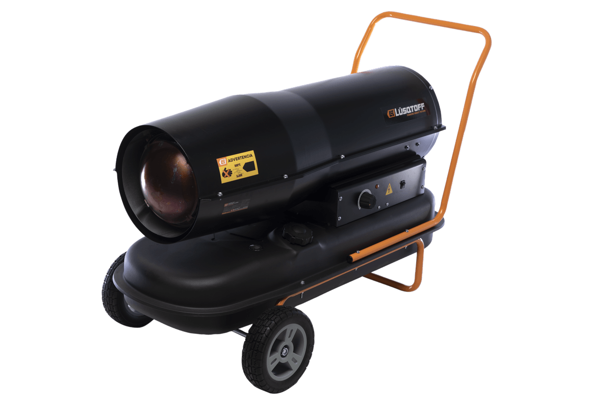 Calefactor Cañón Kerosene Gasoil 60kW 53.000 Kcal Tanque 56L Termostato Digital HTBGO-60A - Lusqtoff