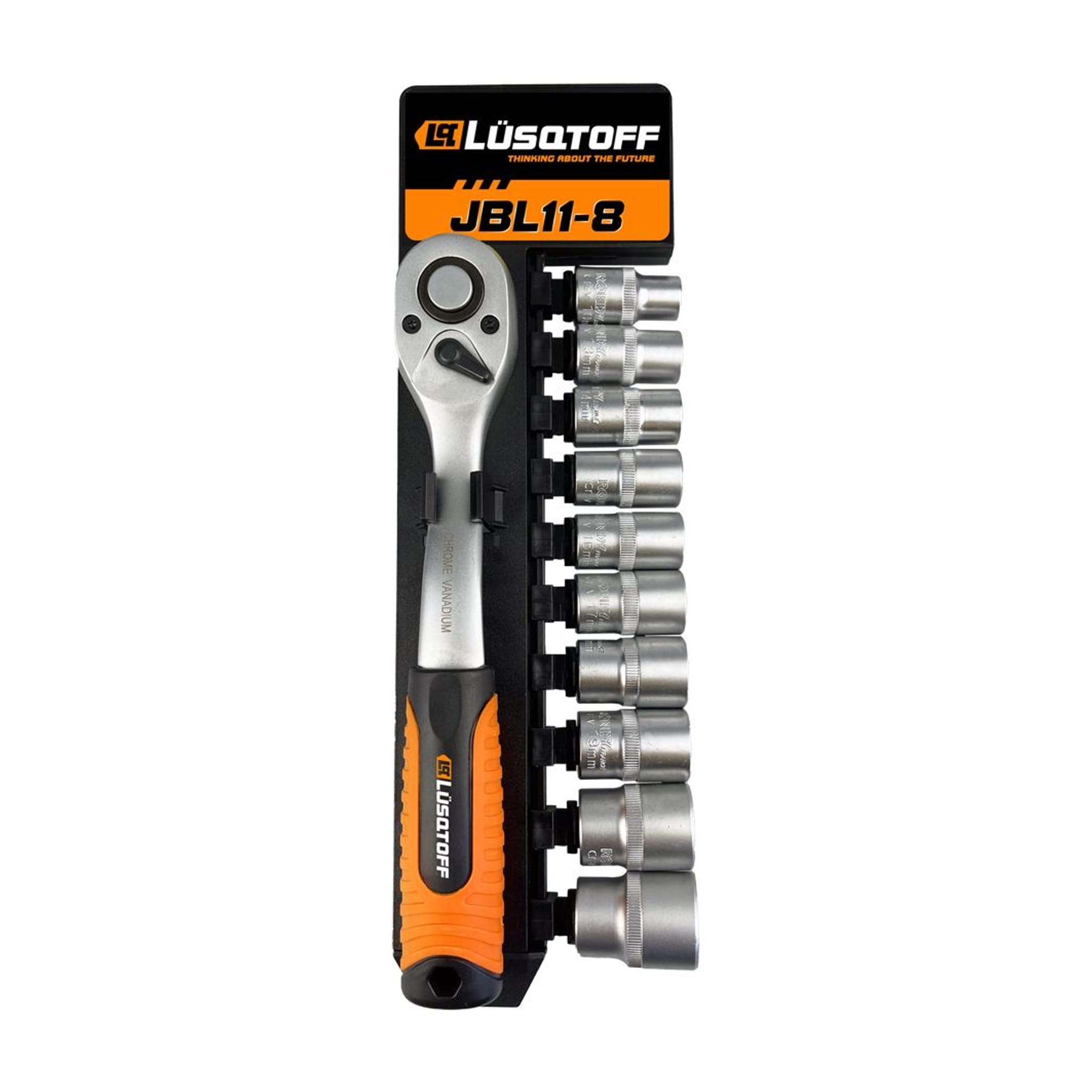 Set Bocallaves Encastre 1/2" 10 a 24mm + Crique 72 Dientes 11 Piezas JBL11-8 - Lusqtoff