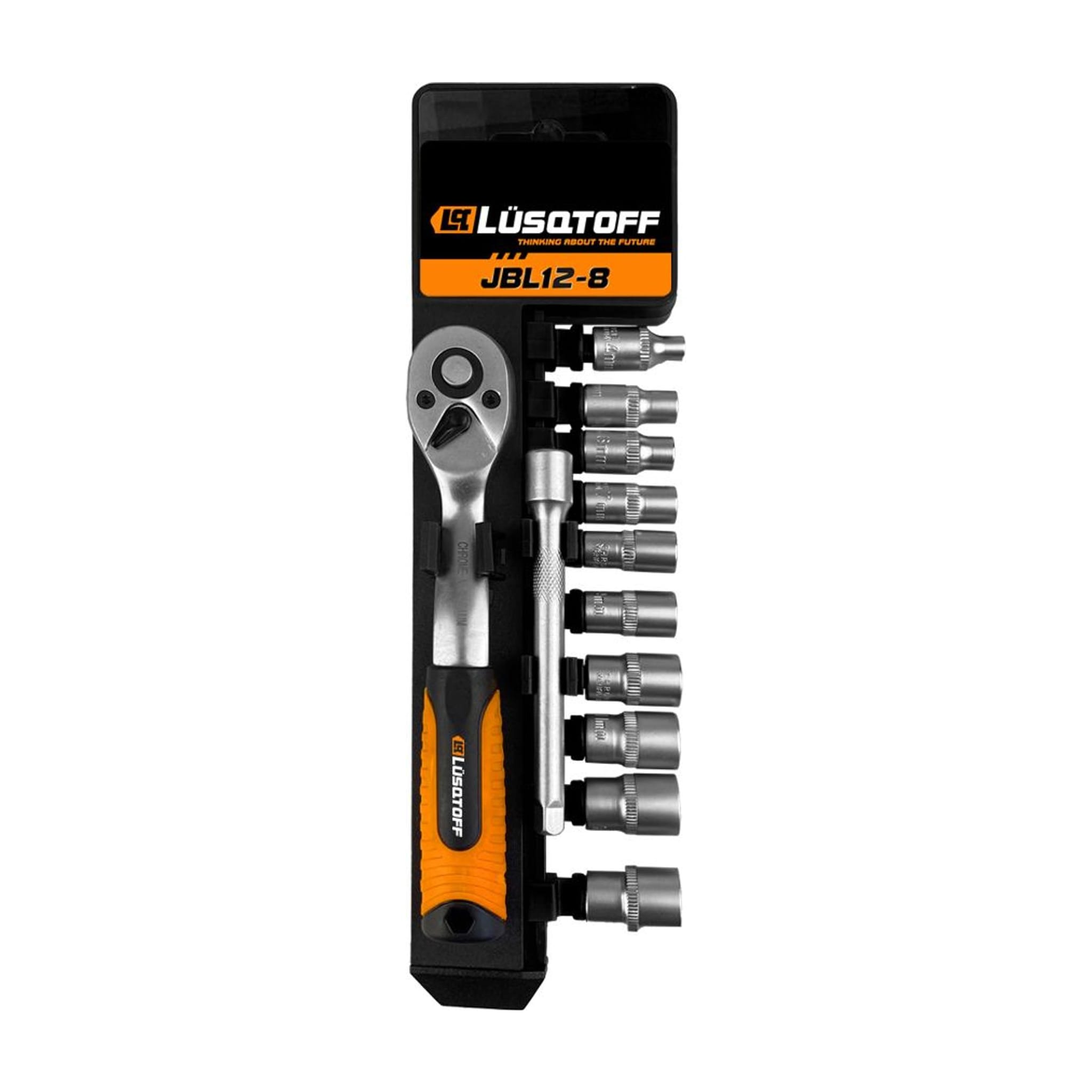 Set Bocallaves Encastre 1/4" 4 a 13mm + Crique 72 Dientes + Extensión 12 Piezas JBL12-8 - Lusqtoff