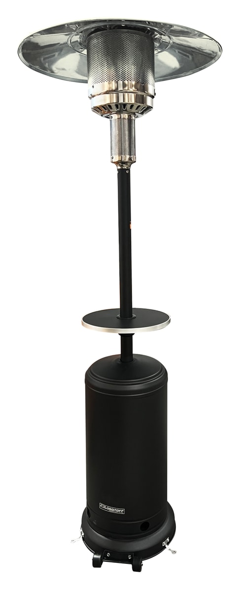 Calefactor Exterior Hongo Gas Envasado 10.000 Kcal Radio 6m Altura 2,21m + Mesa Negro JK-1008BN - Lusqtoff