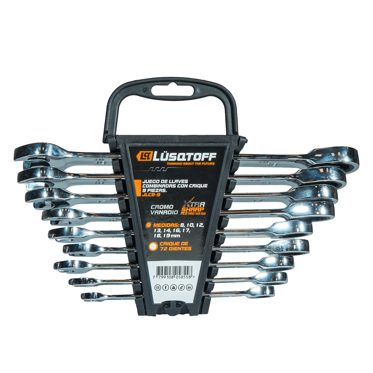 Set Llaves Combinadas Crique 72 Dientes 8 a 19mm 9 Piezas JLC9-9 - Lusqtoff