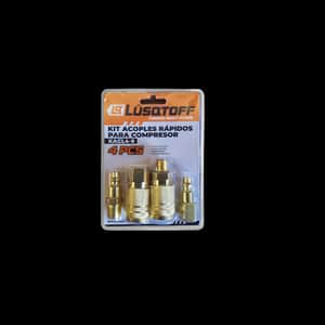 Kit Acoples Rápidos Compresor Conectores Macho Hembra 4 Piezas KACL4-9 - Lusqtoff