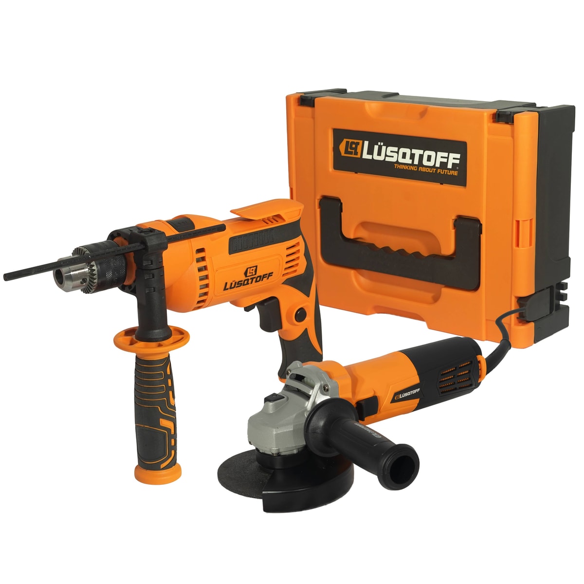 Kit Amoladora Angular 720W 115mm + Taladro Percutor 600W 13mm Velocidad Variable Reversa KATL-8 - Lusqtoff