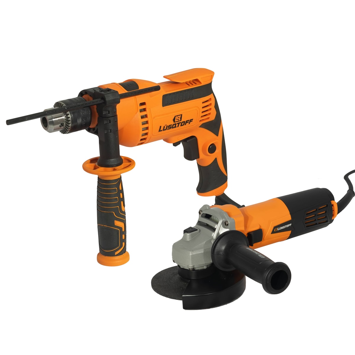 Kit Amoladora Angular 720W 115mm + Taladro Percutor 600W 13mm Velocidad Variable Reversa KATL-8 - Lusqtoff