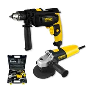 Combo Taladro 750W 13mm + Amoladora 115mm 720W + Accesorios 15 Piezas K-CKITTAE - Konan