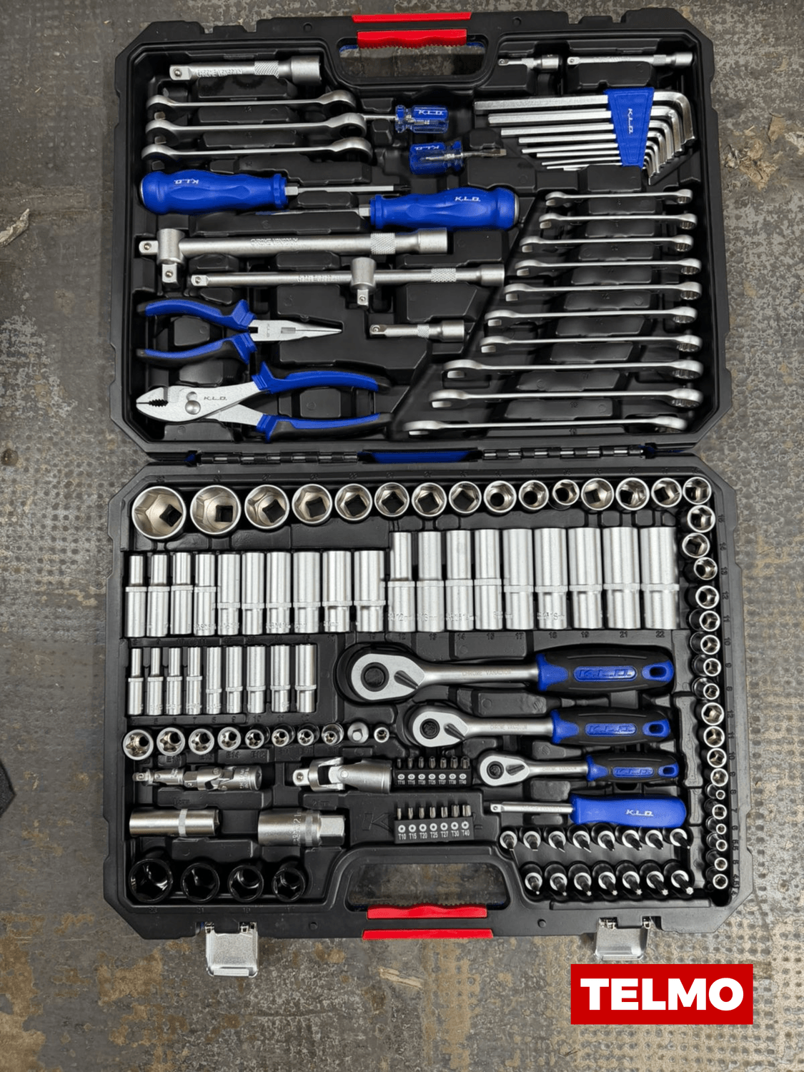 Set Tubos Bocallaves Herramientas Crique 1/4" 3/8" 1/2" 150 Piezas KLD1850 - KLD