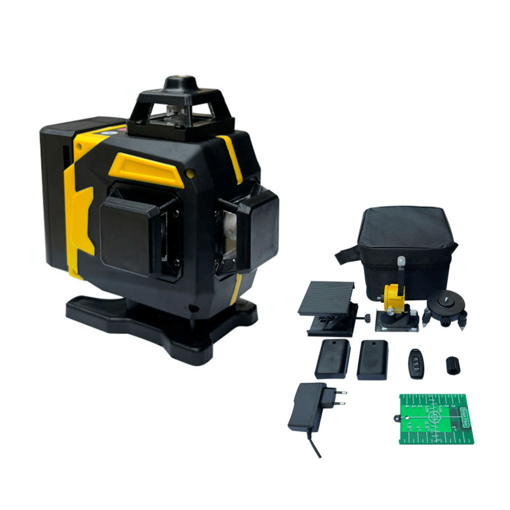 Nivel Láser Verde 16 Líneas 40m IP54 A Batería + 2 Baterías + Cargador + Control Remoto KNLX16L - Konan