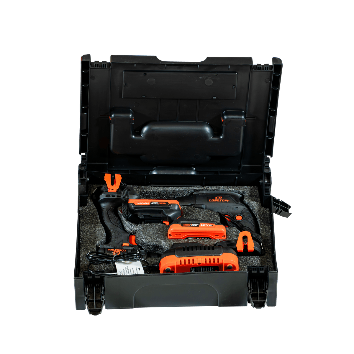 Kit Taladro Atornillador A Batería 60Nm 10mm + Atornillador Durlock 32Nm Brushless 18V + 2 Baterías 2Ah + Cargador KTAL2-9BK - Lusqtoffv