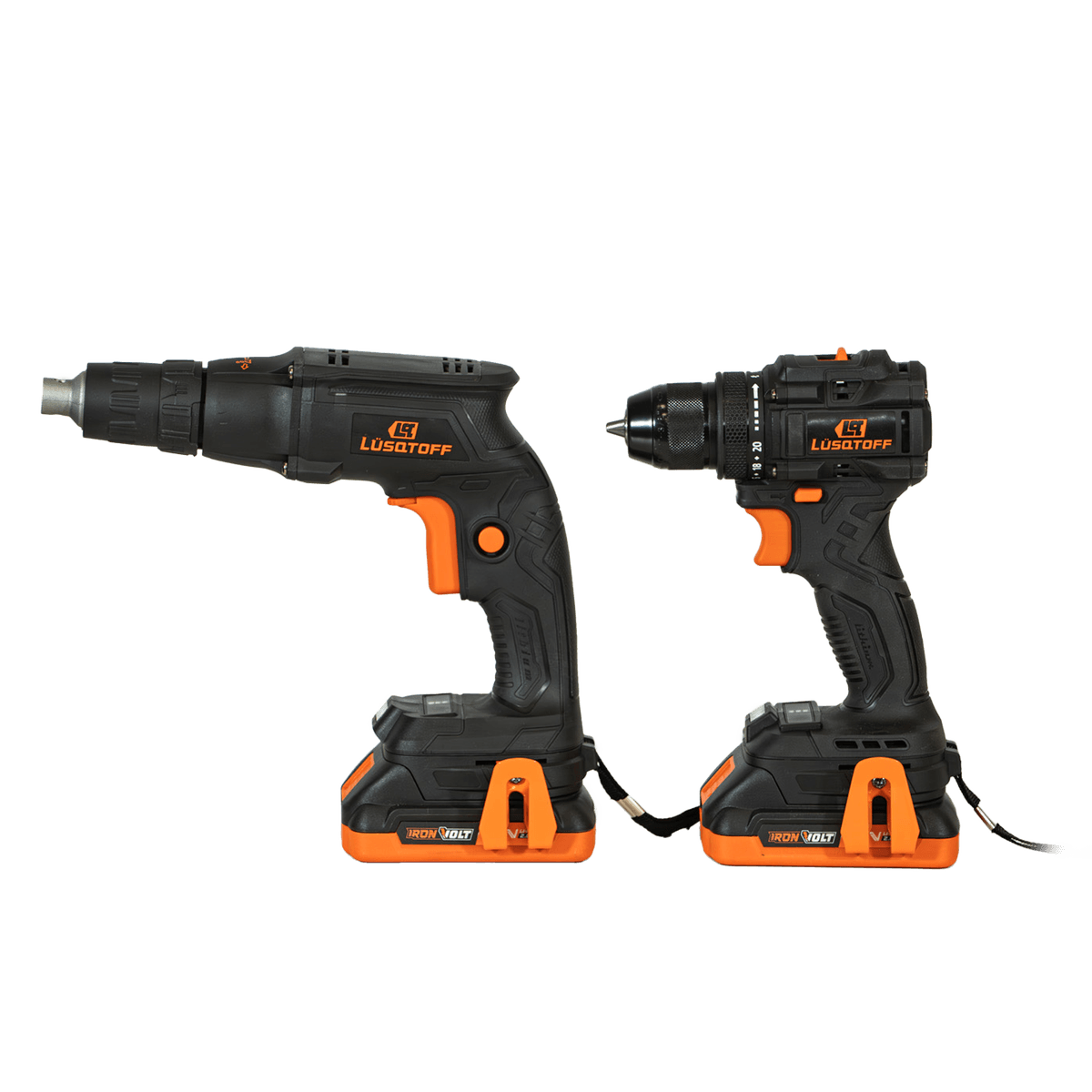 Kit Taladro Atornillador A Batería 60Nm 10mm + Atornillador Durlock 32Nm Brushless 18V + 2 Baterías 2Ah + Cargador KTAL2-9BK - Lusqtoff