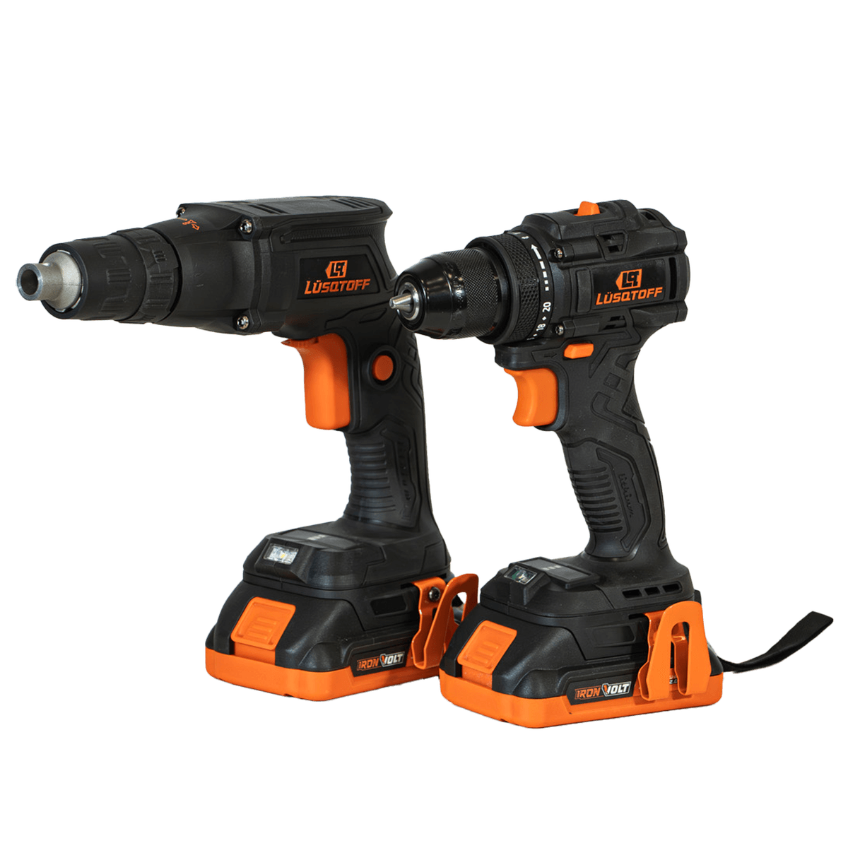 Kit Taladro Atornillador A Batería 60Nm 10mm + Atornillador Durlock 32Nm Brushless 18V + 2 Baterías 2Ah + Cargador KTAL2-9BK - Lusqtoff
