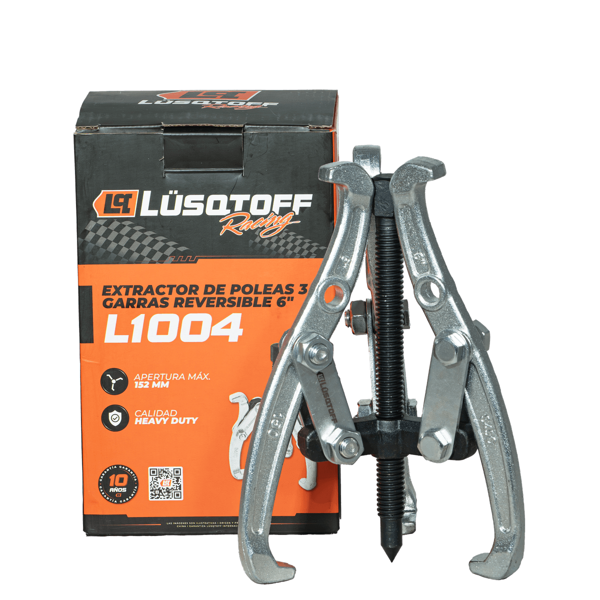 Extractor Poleas 3 Garras 6" Apertura 152mm Acero Cromo Vanadio L1004 - Lusqtoff