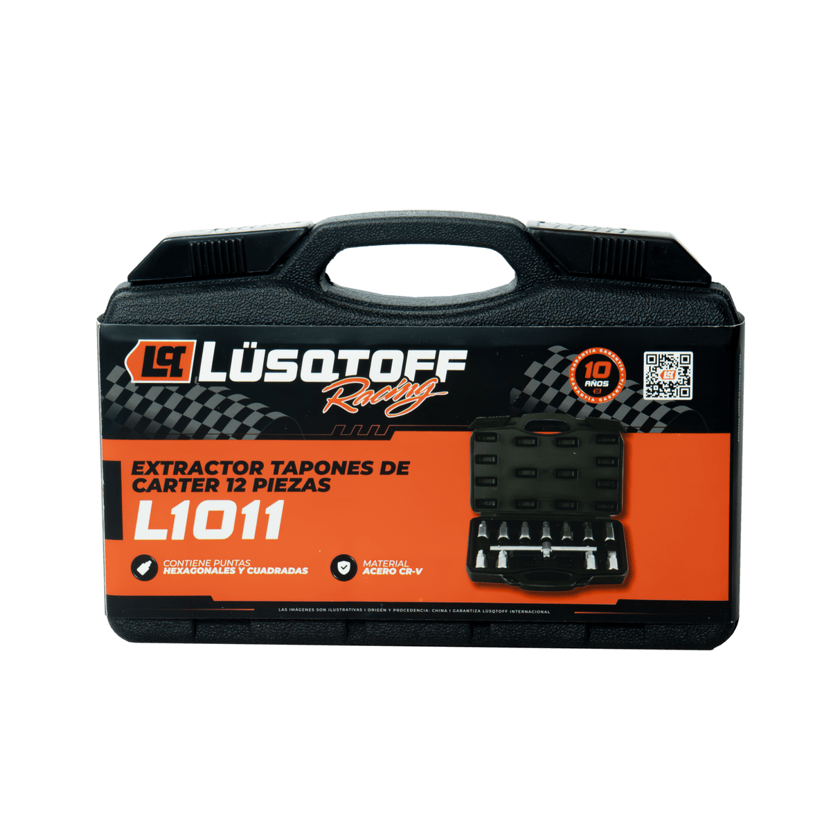 Set Extractores Tapones Cárter Encastre 3/8" + Mango T + Maletín 12 Piezas L1011 - Lusqtoff