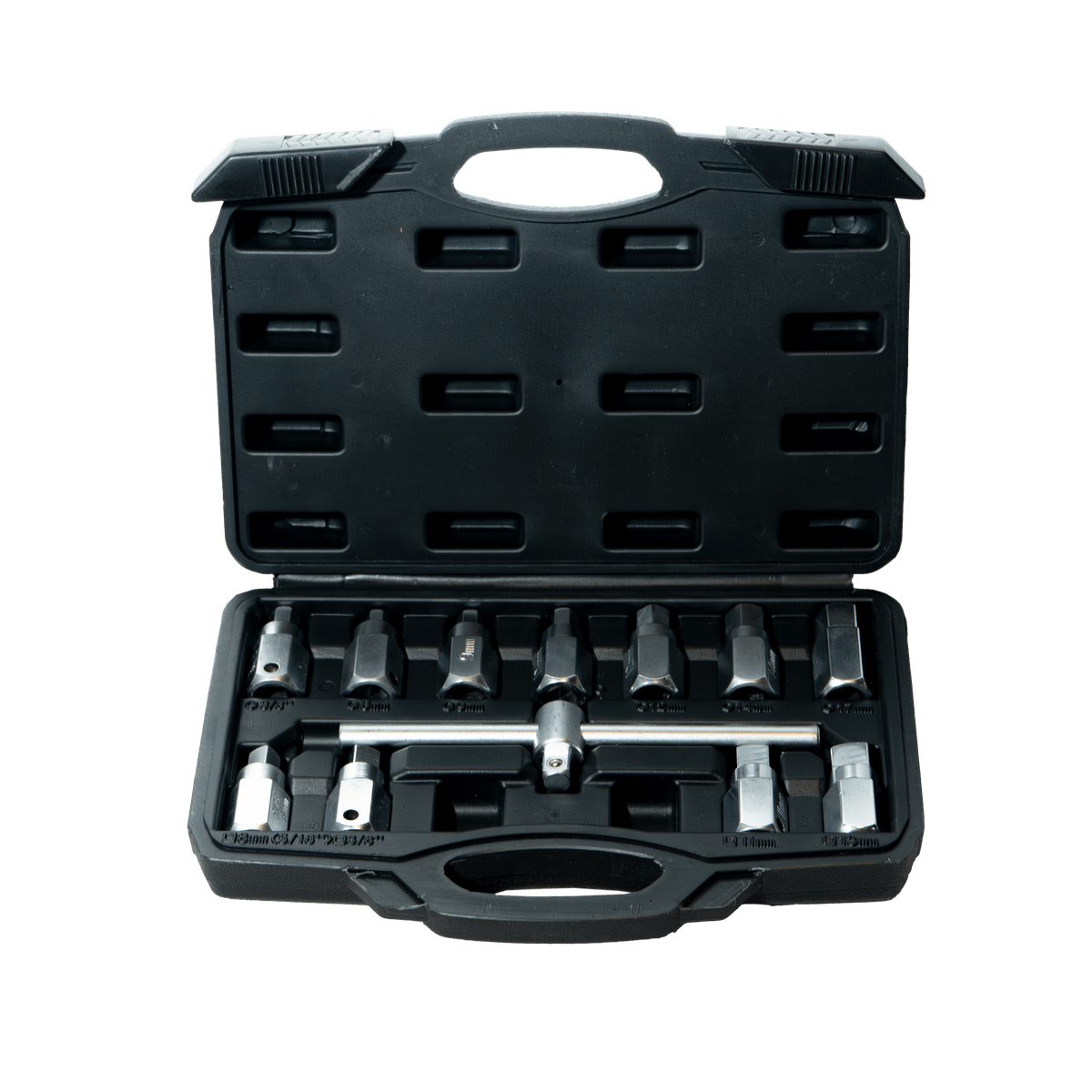 Set Extractores Tapones Cárter Encastre 3/8" + Mango T + Maletín 12 Piezas L1011 - Lusqtoff