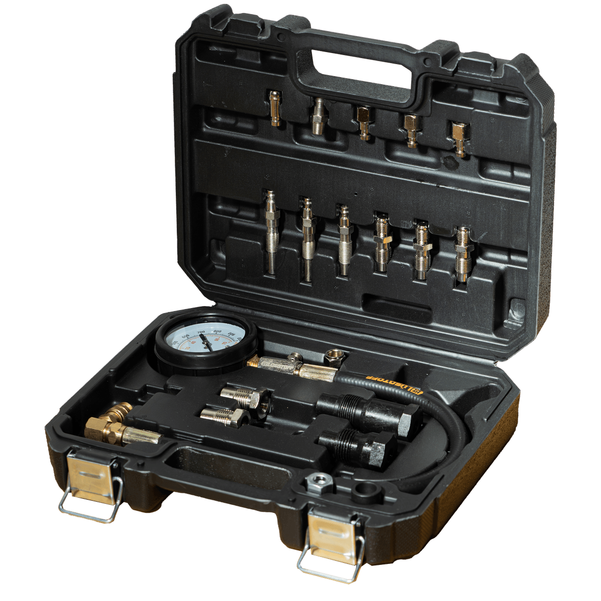 Compresómetro Motores Diesel Manguera 36cm Adaptadores Inyectores Bujías 19 Piezas L1015 - Lusqtoff