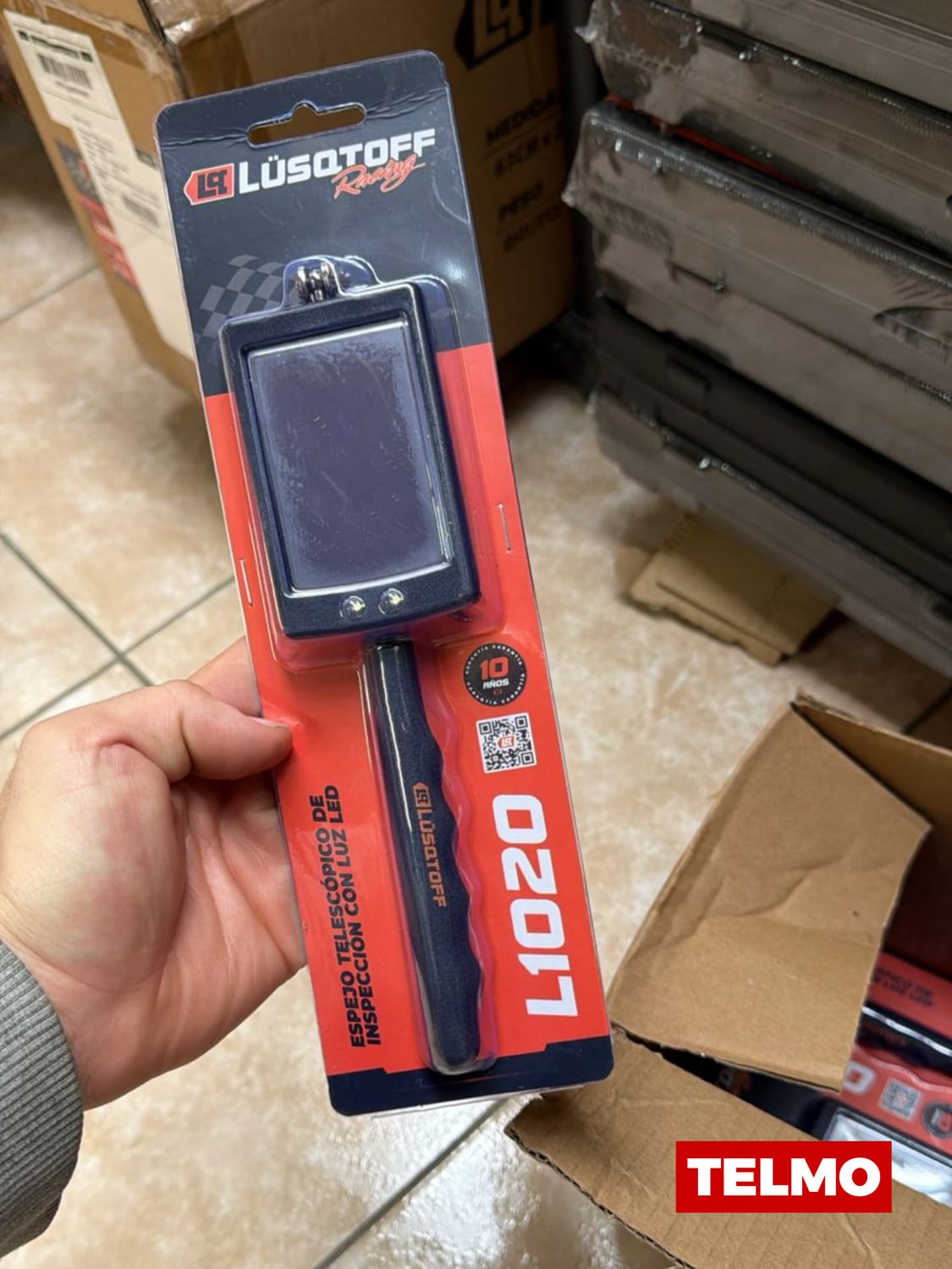 Espejo Telescópico Inspección LED Giro 360° Extensión 290-876mm L1020 - Lusqtoff, foto real
