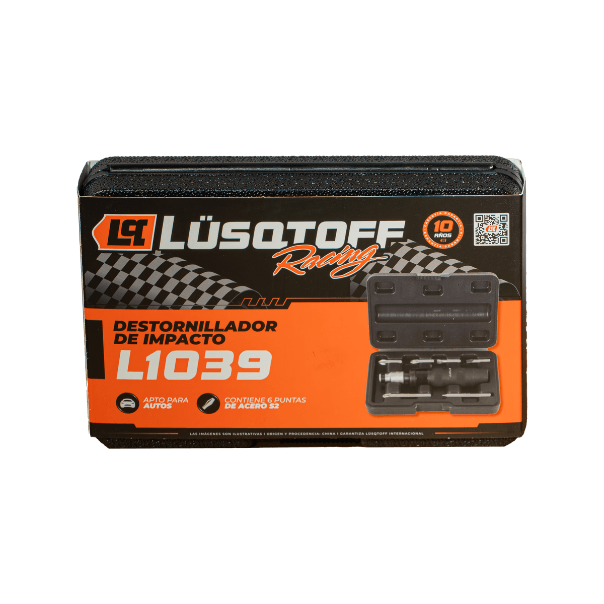 Destornillador Impacto Golpe Encastre 1/2" + 6 Puntas Acero S2 L1039 - Lusqtoff