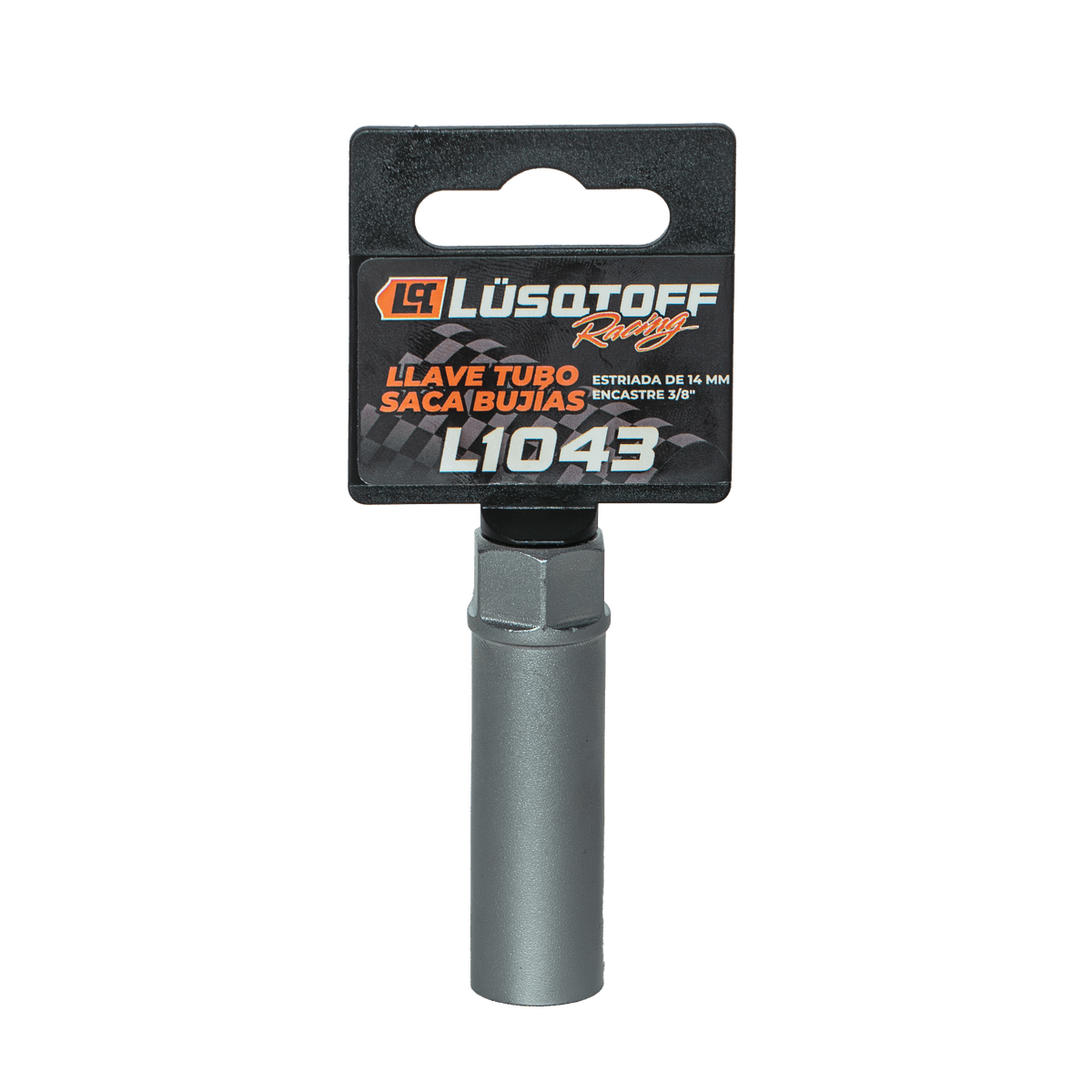 Llave Tubo Saca Bujías Estriada 14mm Encastre 3/8" Pared Delgada 90mm L1043 - Lusqtoff