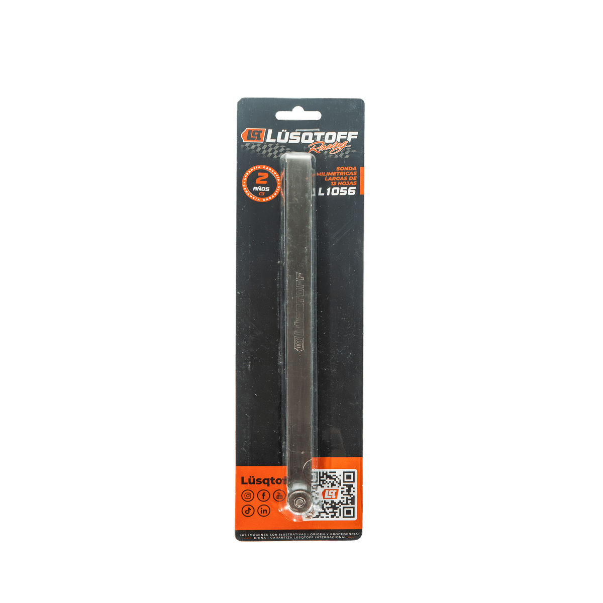 Juego Sondas Galgas Espesor 0,05-1mm Hoja 200mm Acero Inoxidable 13 Piezas L1056 - Lusqtoff