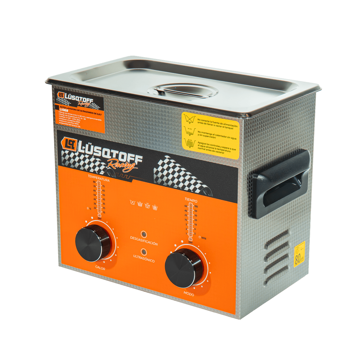 Batea Lavadora Ultrasonido 3,2L 40kHz 120W Calentamiento Acero Inoxidable L1068 - Lusqtoff