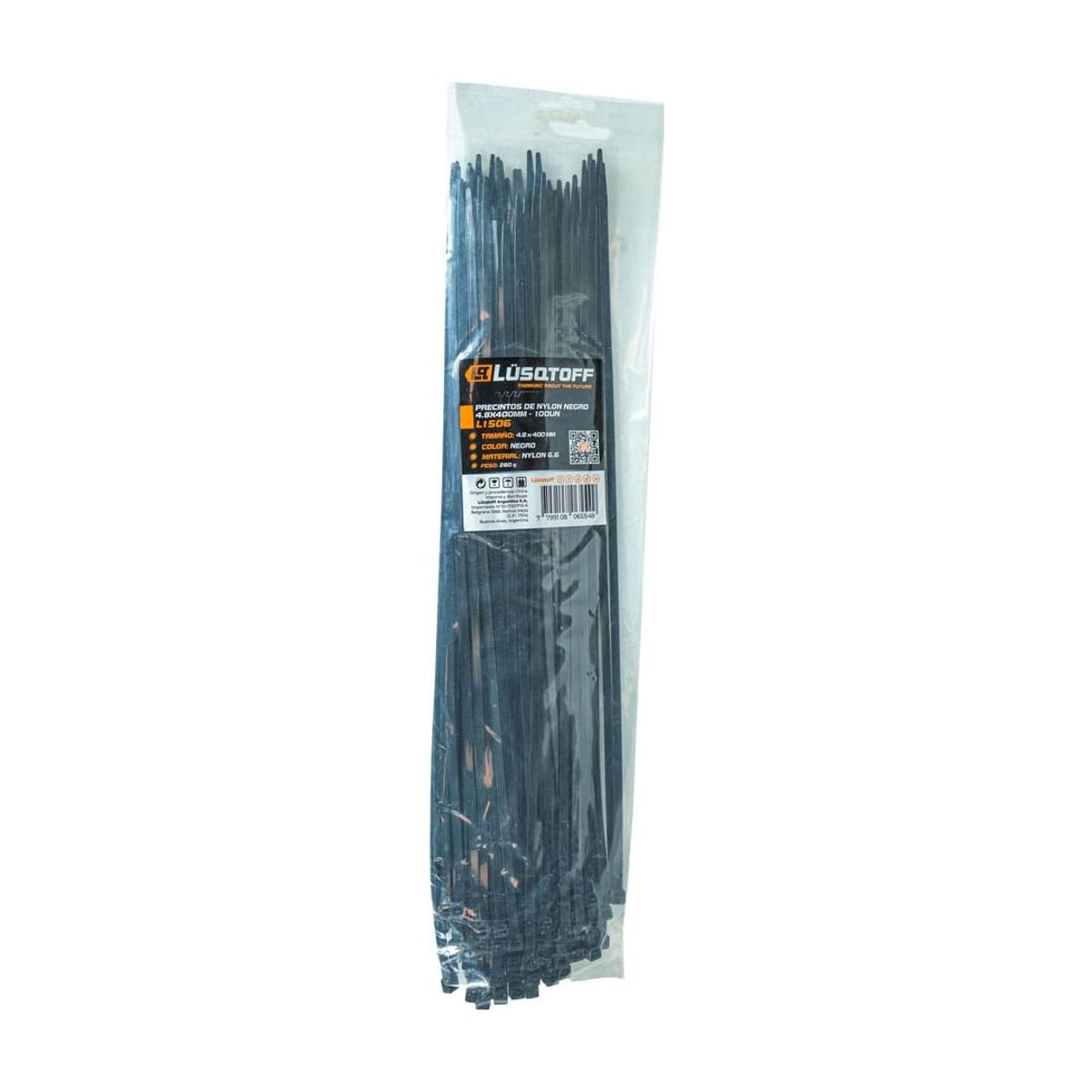 Precintos de Nylon Negro 4,8x400mm L1506 - Lusqtoff