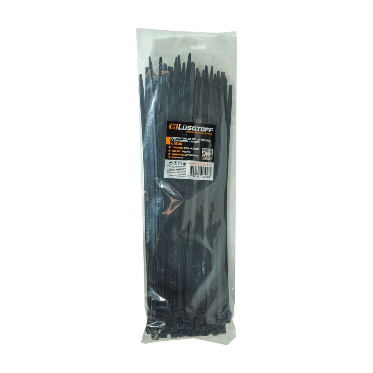 Precintos de Nylon Negro 7,5x400mm L1508 - Lusqtoff