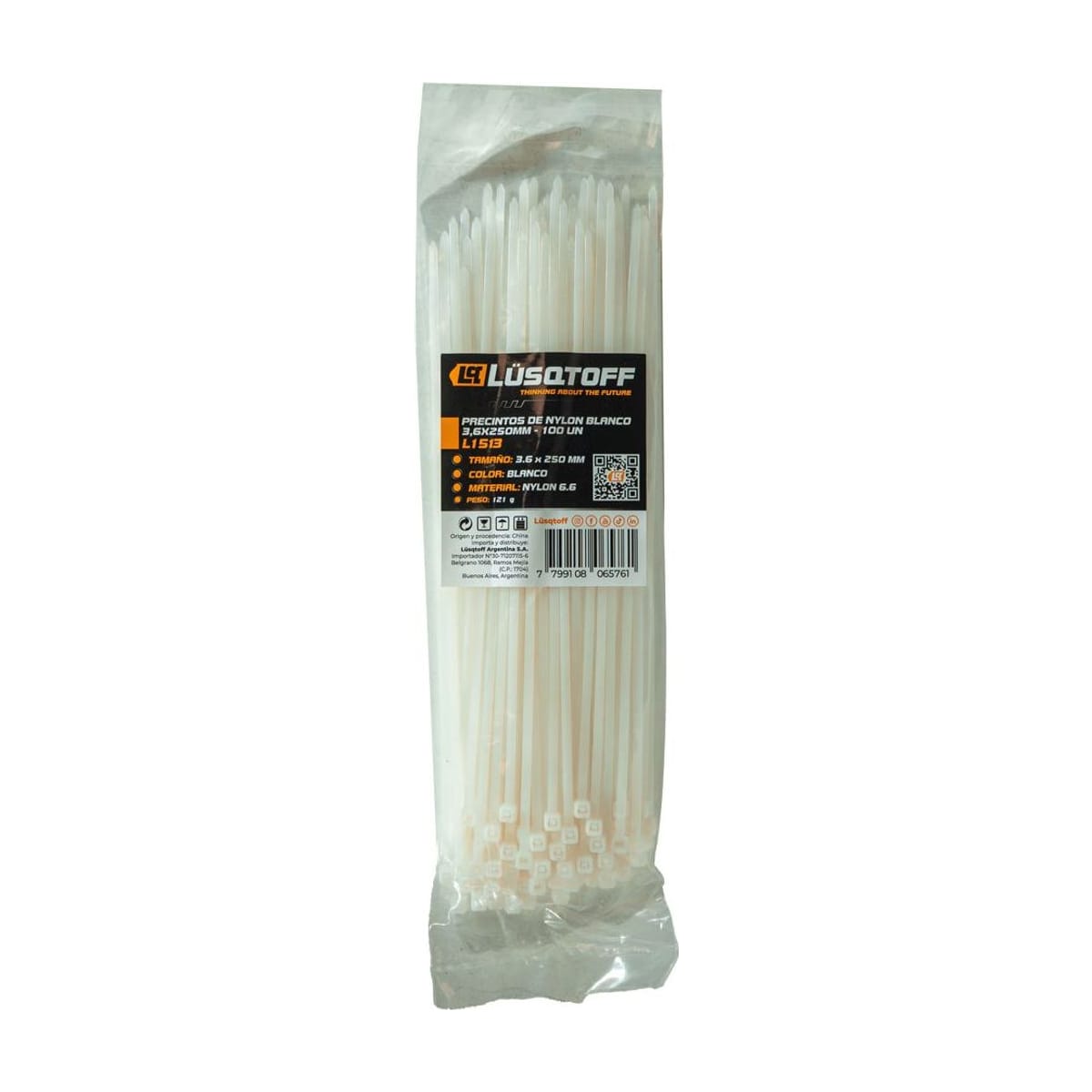 Precintos de Nylon Blanco 3,6x250mm L1513 - Lusqtoff