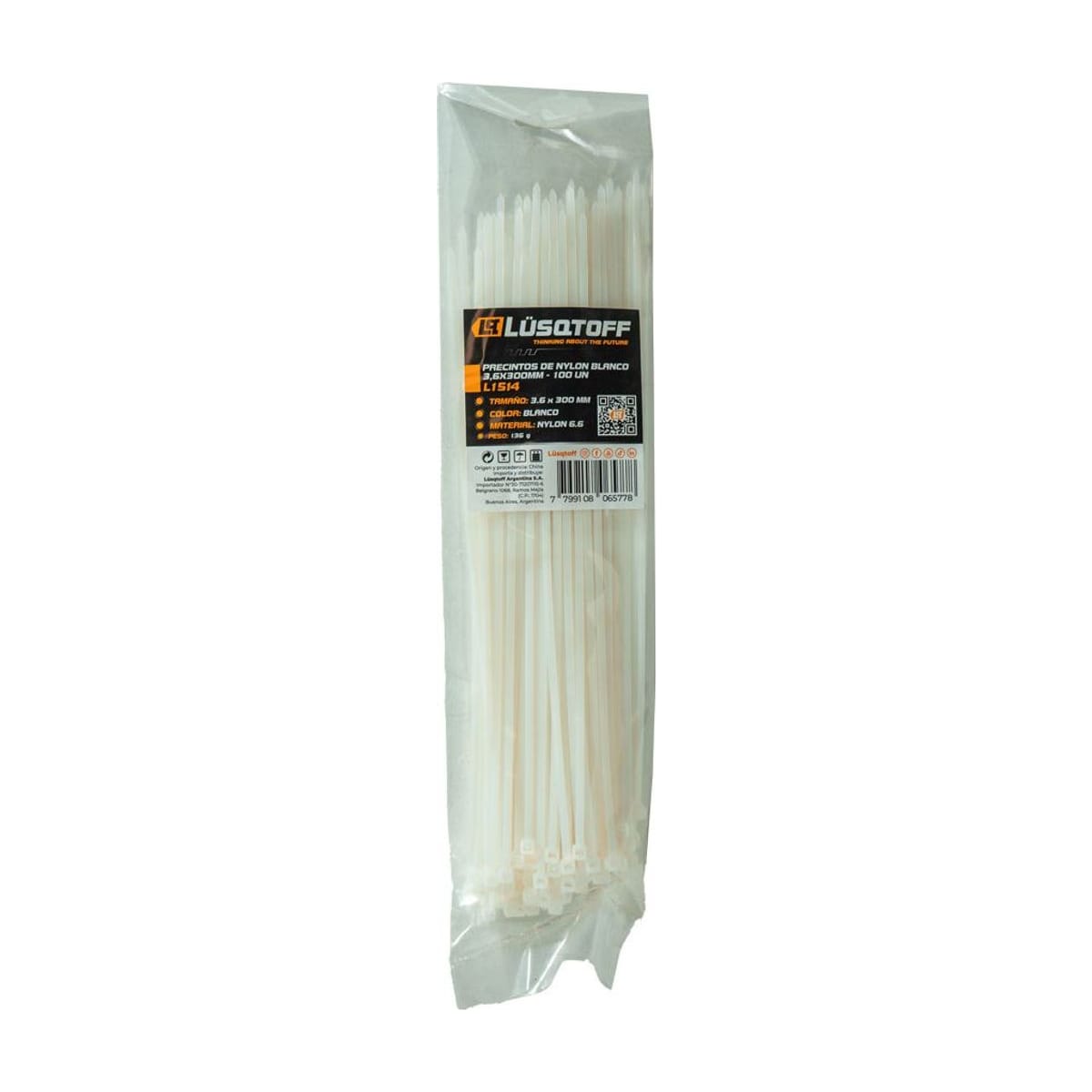 Precintos de Nylon Blanco 3,6x300mm L1514 - Lusqtoff