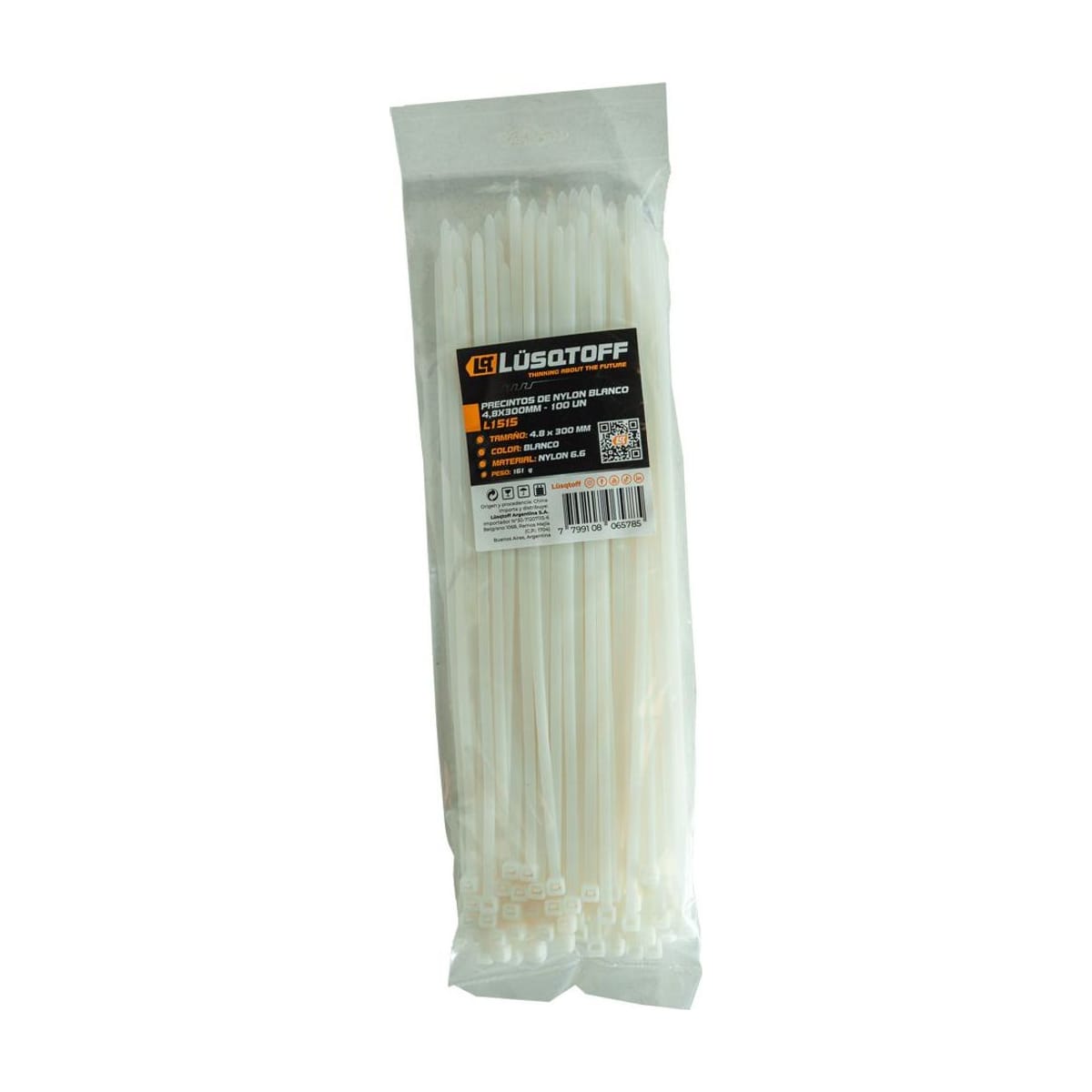 Precintos de Nylon Blanco 4,8x300mm L1515 - Lusqtoff