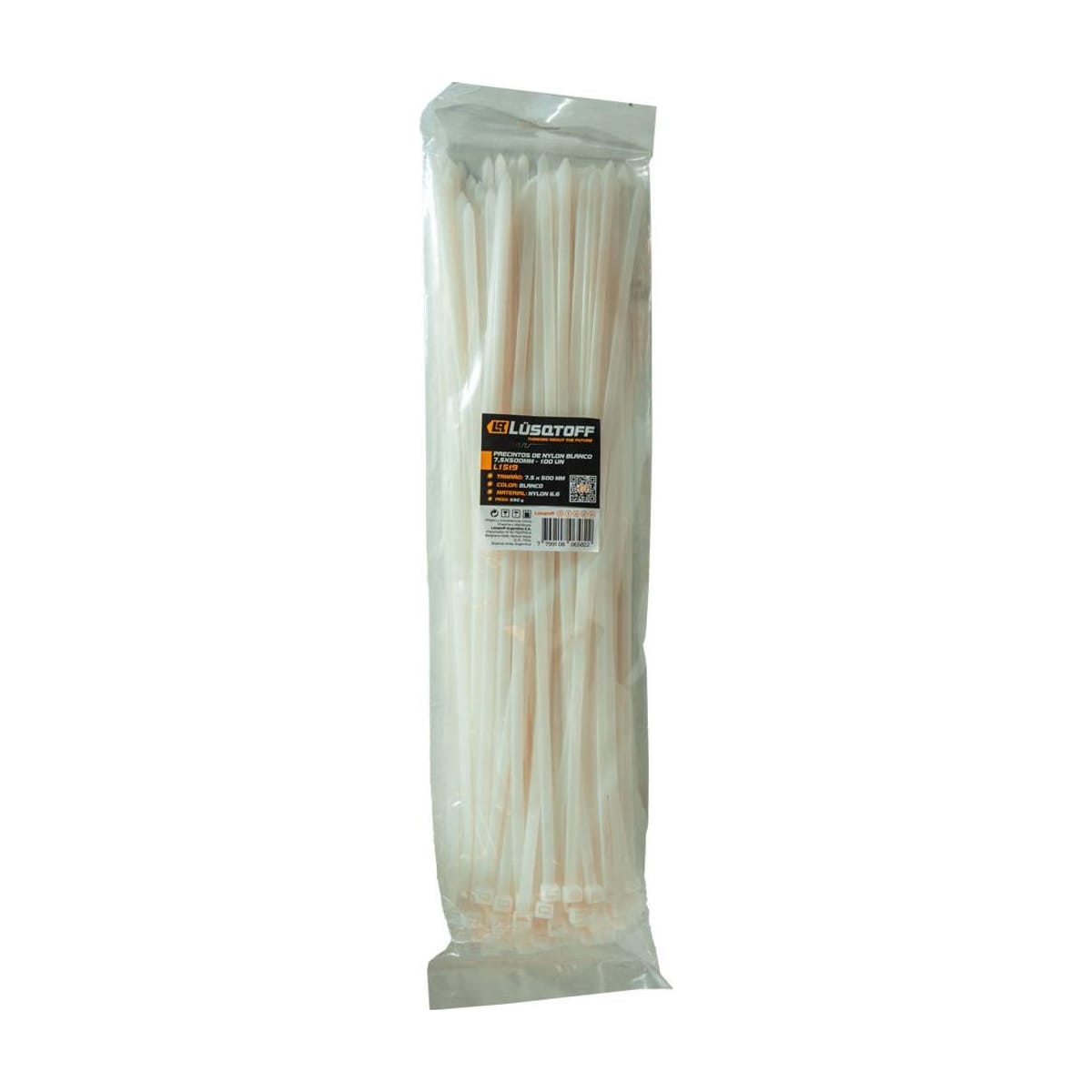 Precintos de Nylon Blanco 7,5x500mm L1519 - Lusqtoff