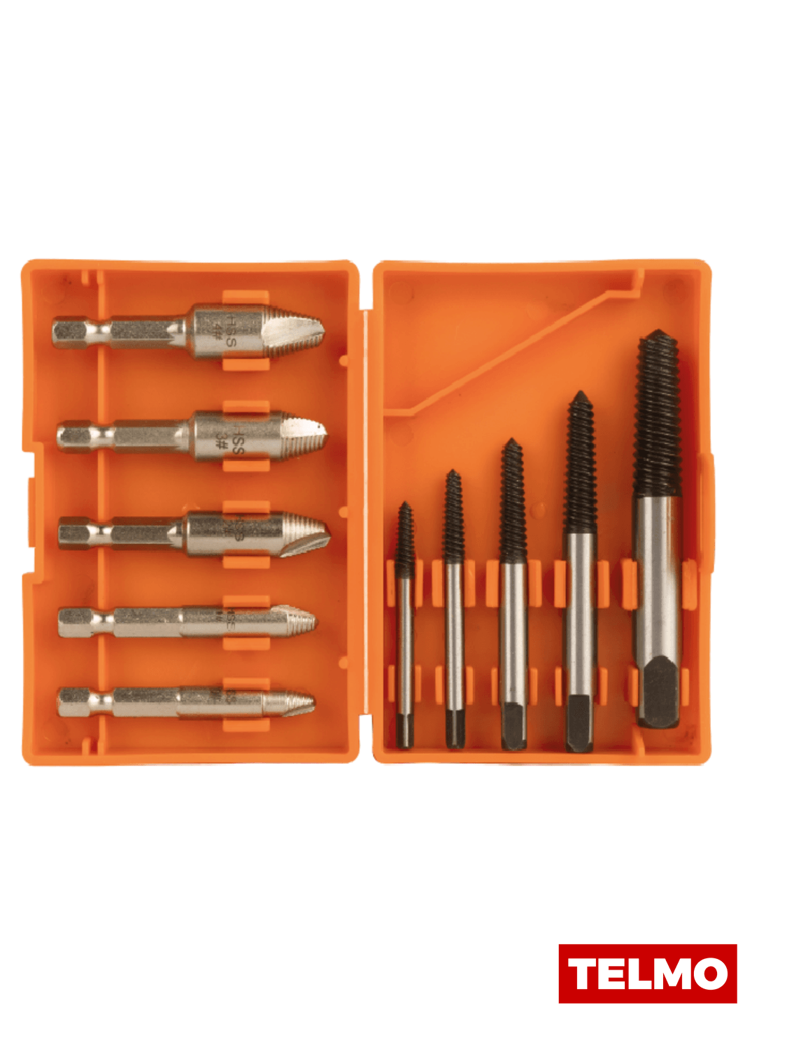 Juego Extractor Tornillos Rosca Izquierda Taladro Atornillador 3-18mm 10 Piezas L1700 - Lusqtoff, foto real