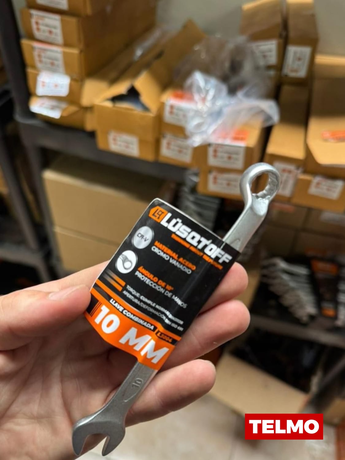 Llave Combinada 10mm Cromo Vanadio Satinada L3004 - Lusqtoff , foto real