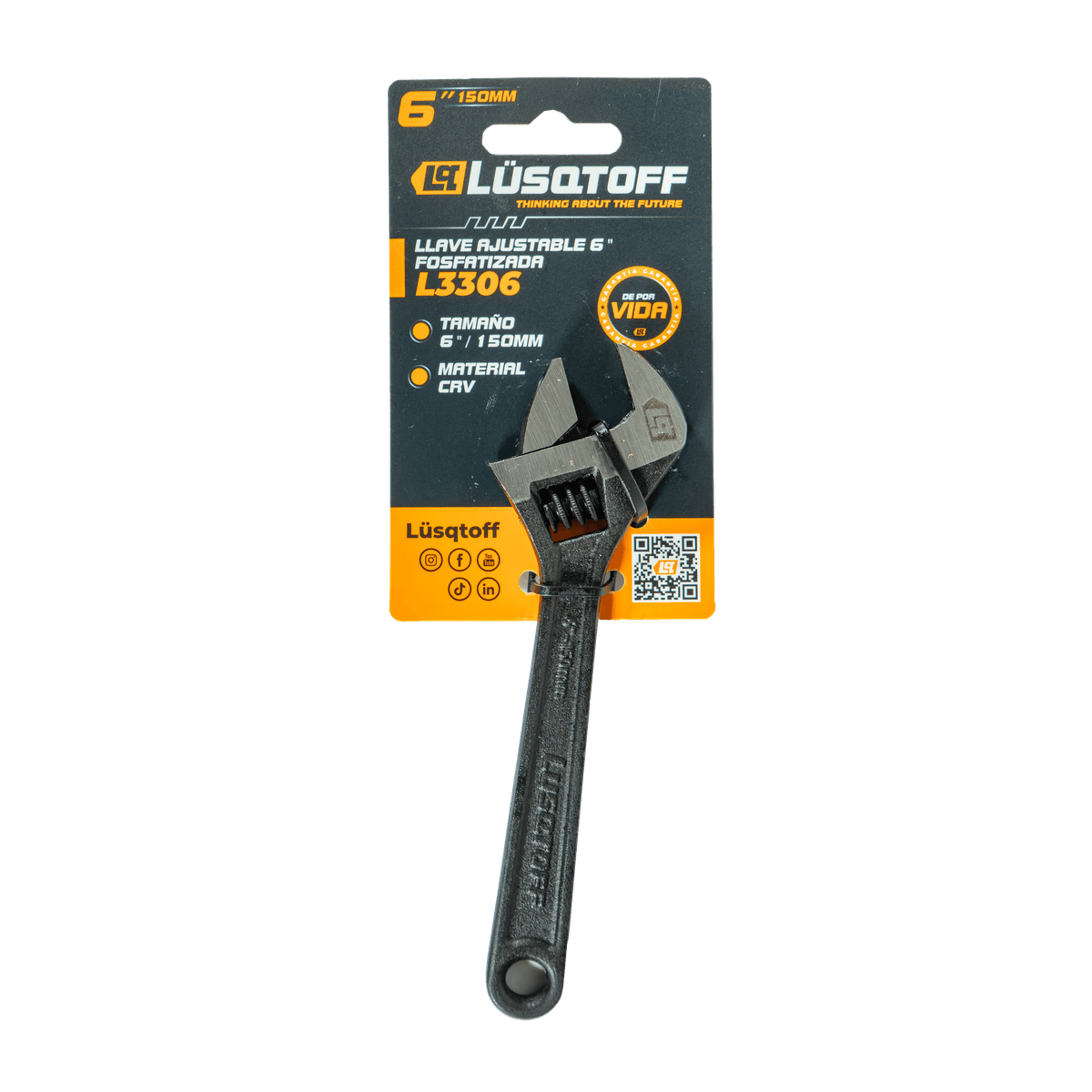 Llave Ajustable 6" Fosfatizada L3306 - Lusqtoff