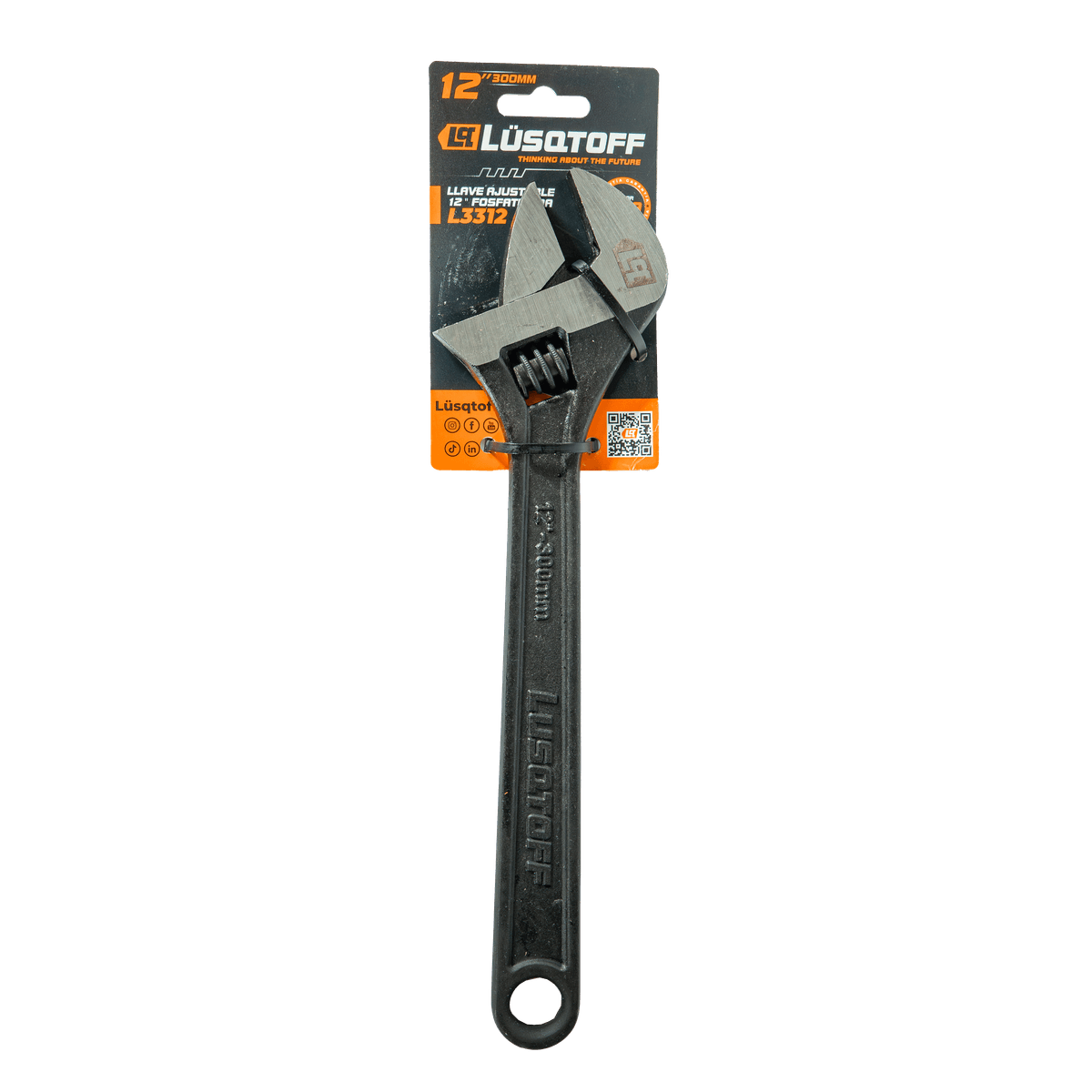 Llave Ajustable 12" Fosfatizada L3312 - Lusqtoff