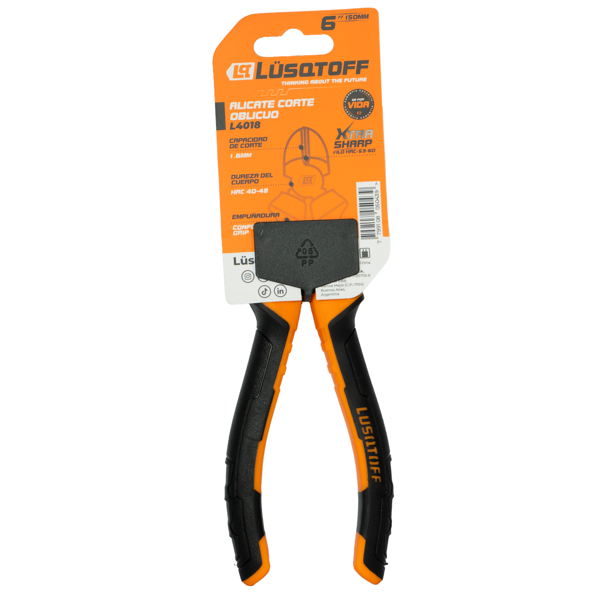 Alicate Corte Oblicuo 6" (150mm) L4018 - Lüsqtoff