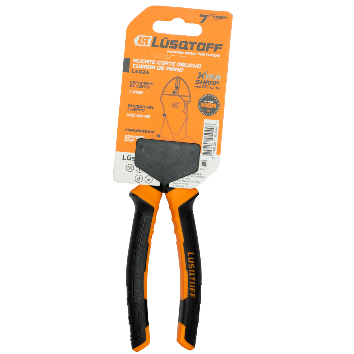 Alicate Corte Oblicuo Cuerda De Piano 7" (180mm) L4024 - Lüsqtoff