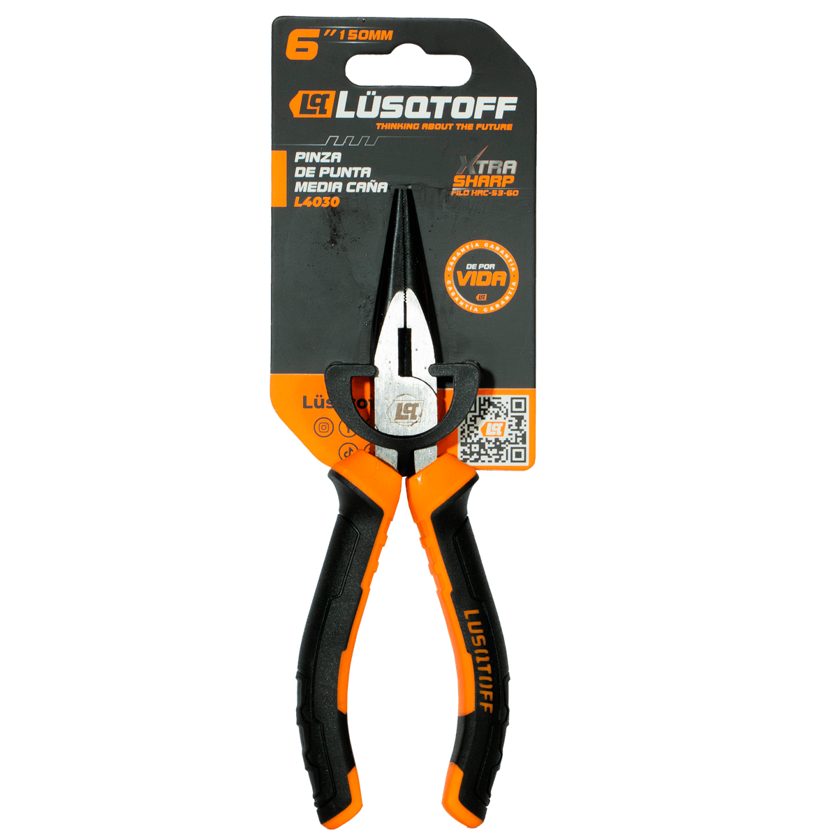 Pinza De Punta Media Caña 6" (150mm) L4030 - Lüsqtoff
