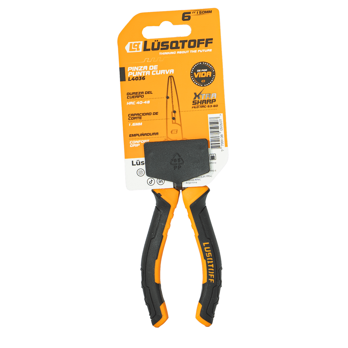 Pinza De Punta Curva 6" (150mm) L4036 - Lüsqtoff