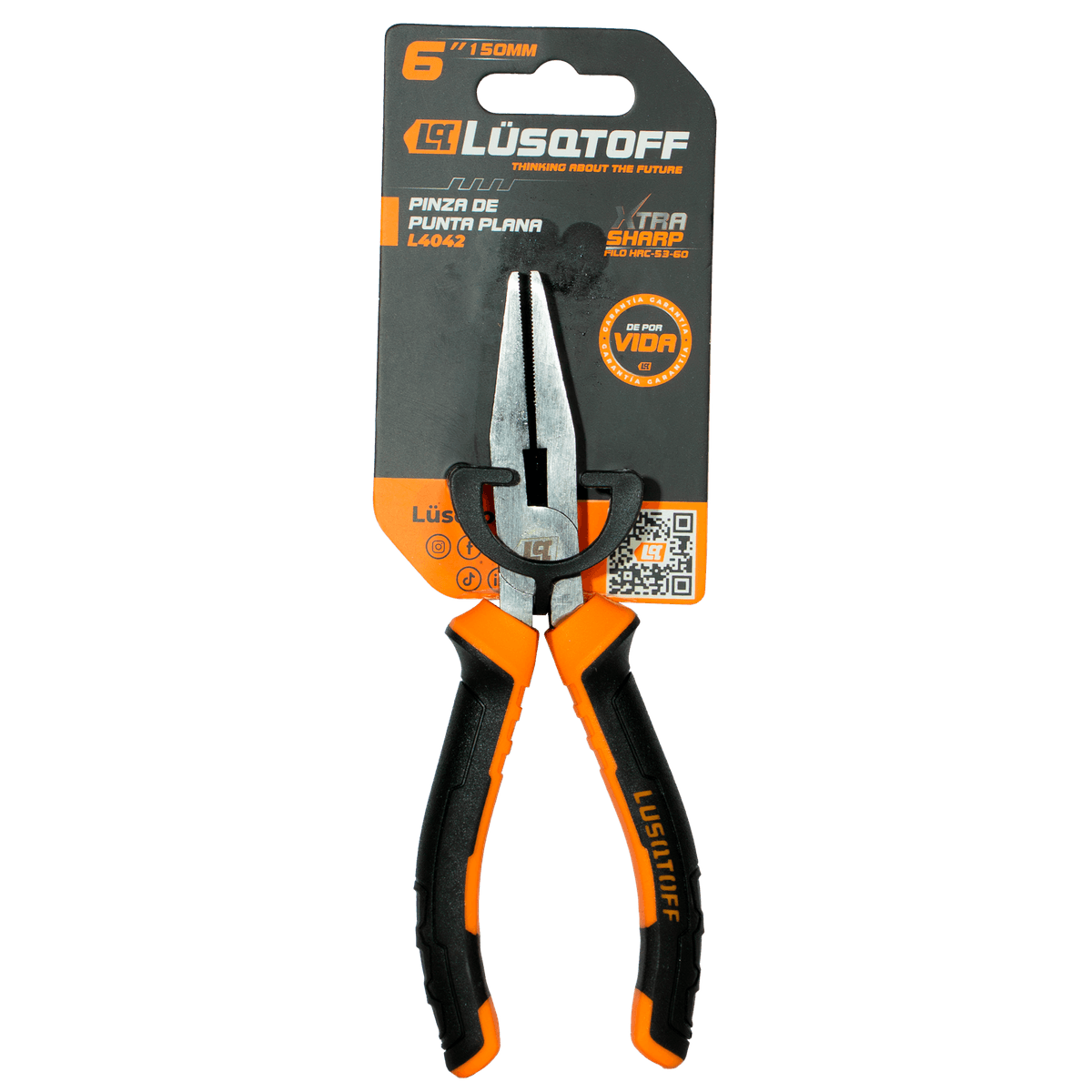 Pinza De Punta Plana 6" (150mm) L4042 - Lüsqtoff