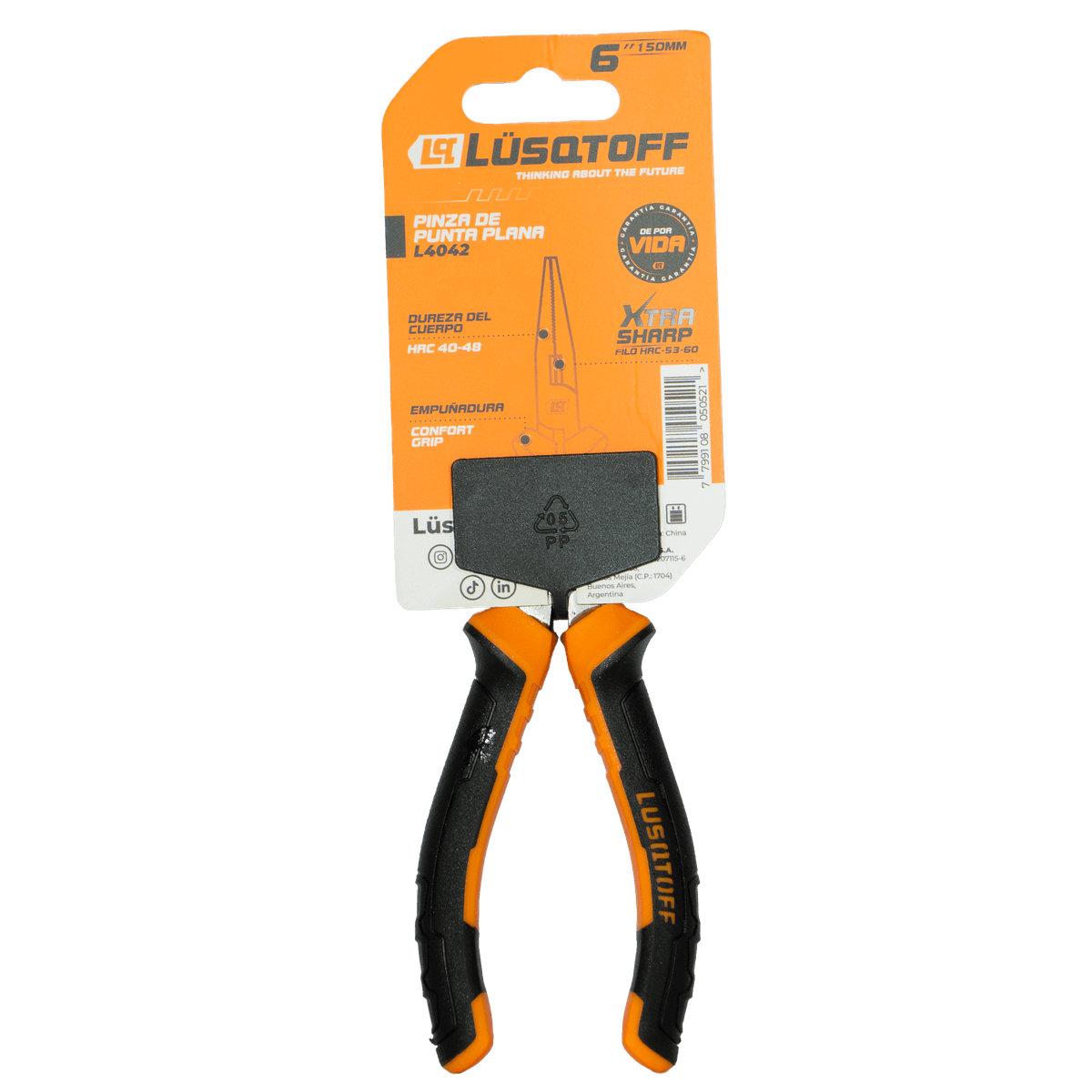 Pinza De Punta Plana 6" (150mm) L4042 - Lüsqtoff