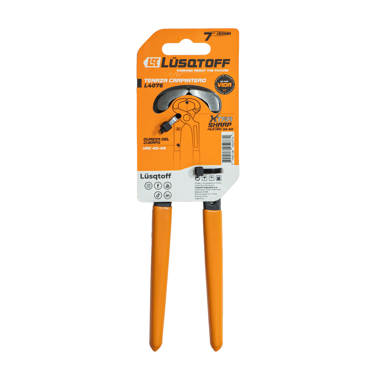 Tenaza Carpintero 7" 180mm L4076 - Lusqtoff