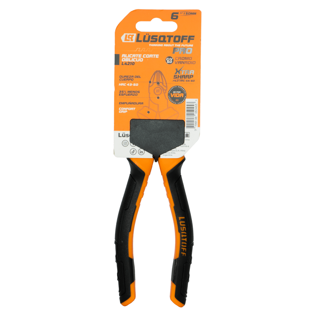 Alicate Corte Oblicuo PRO 6" 150mm L4210 - Lusqtoff