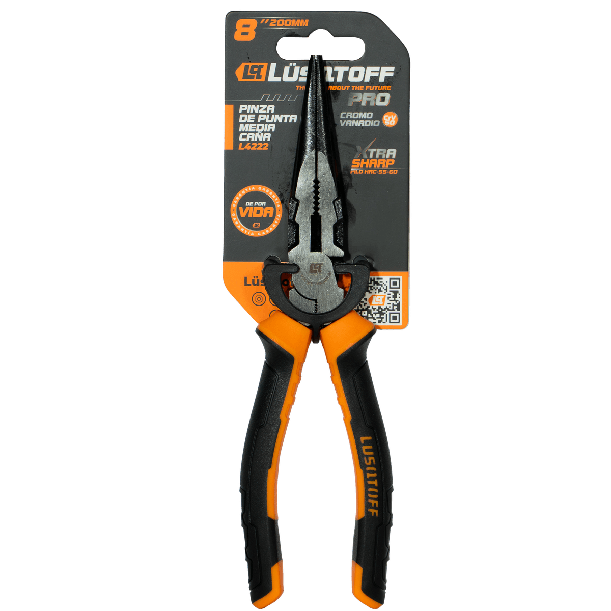 Pinza De Punta Media Caña Pro 8" (200mm) L4222 - Lüsqtoff