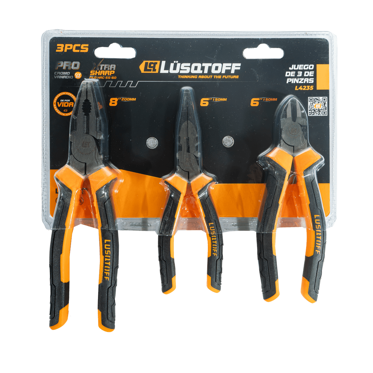 Juego 3 Pinzas CRV L4235 - Lusqtoff